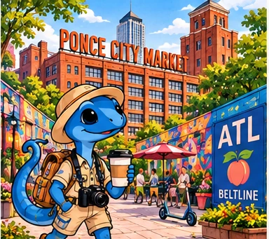 Scout exploring Ponce City Market / BeltLine